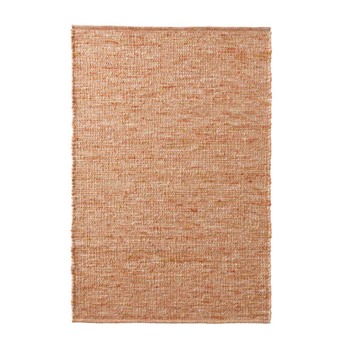 Wollteppich Natur | Reine Schur-Wolle Handweb Teppich im Skandinavischen Design | Terracotta